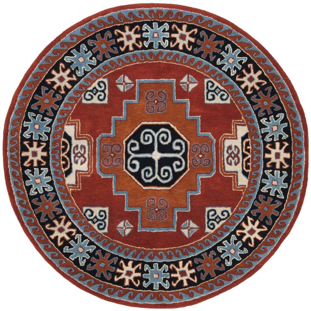 HERITAGE, RED / BLACK, 6' X 6' Round, Area Rug