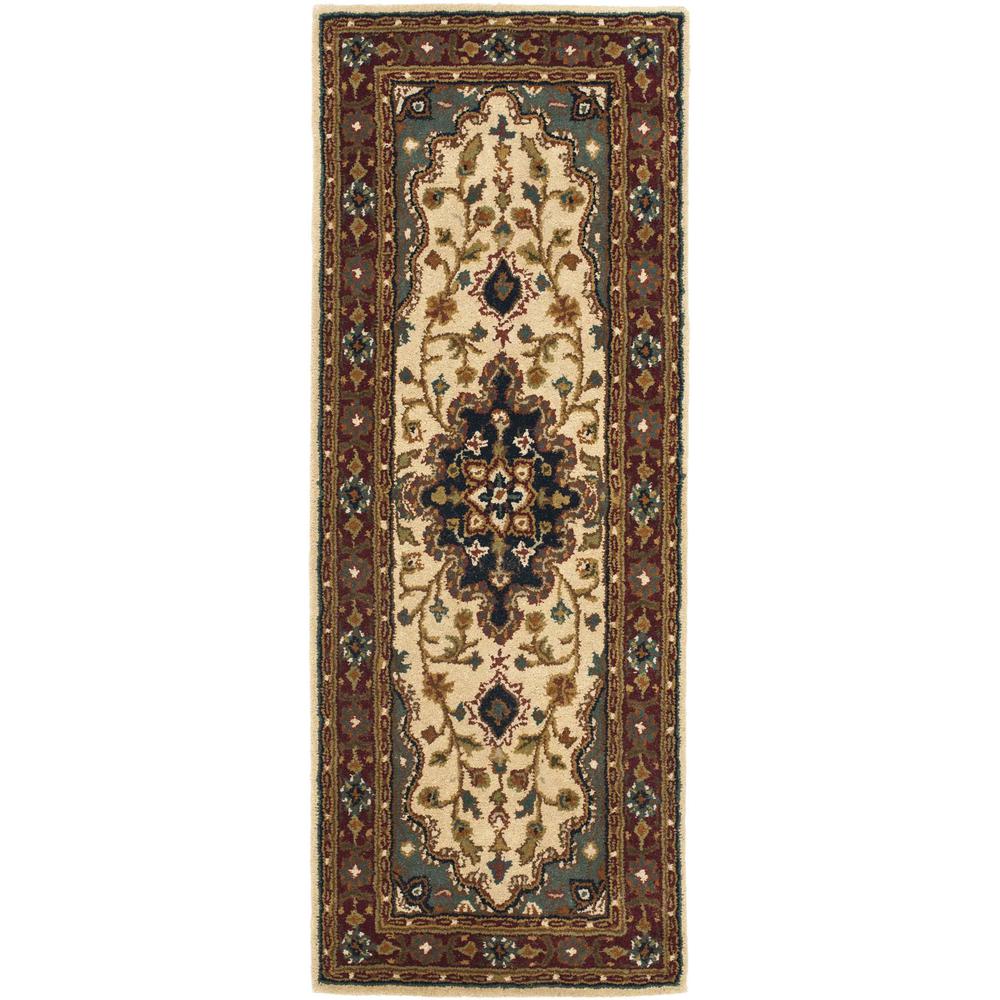 HERITAGE, IVORY / RED, 2'-3" X 6', Area Rug