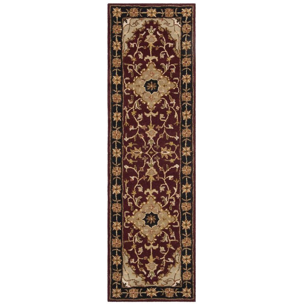 HERITAGE, RED / BLACK, 2'-3" X 8', Area Rug, HG760B-28