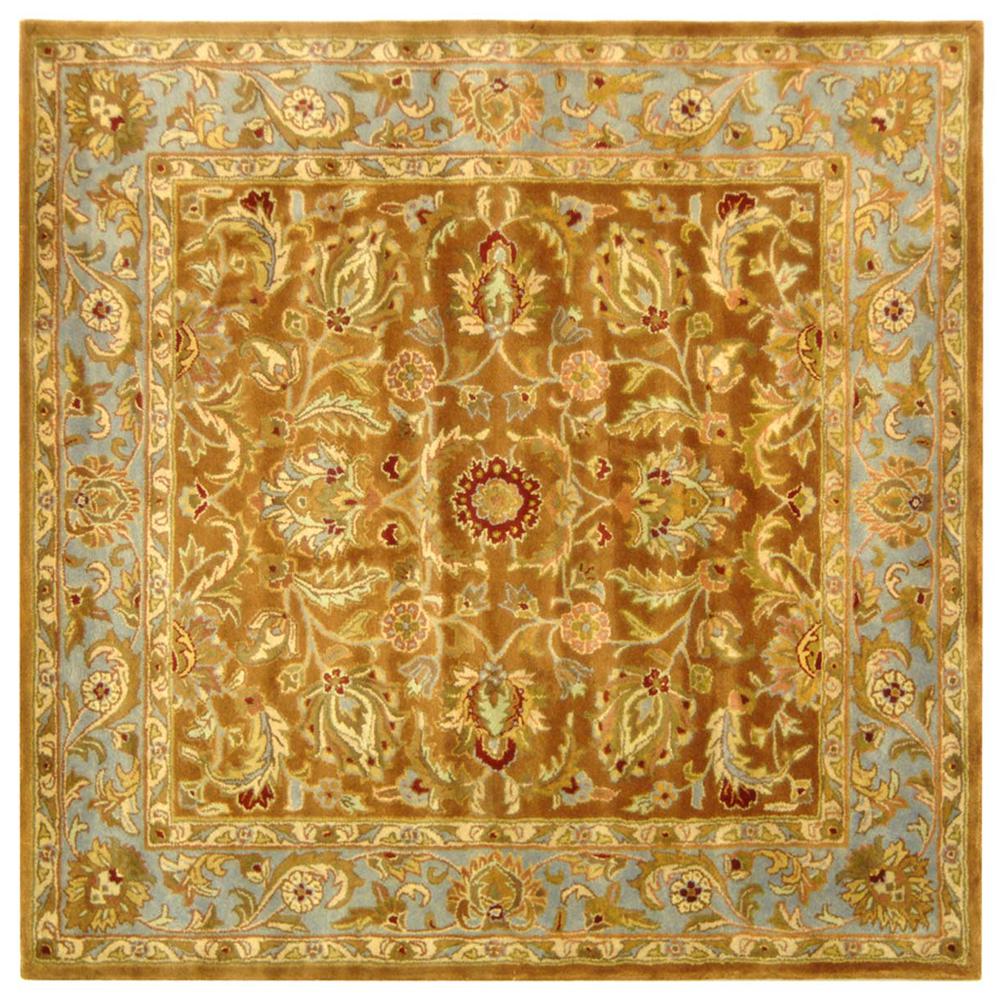 HERITAGE, BROWN / BLUE, 6' X 6' Square, Area Rug, HG812A-6SQ