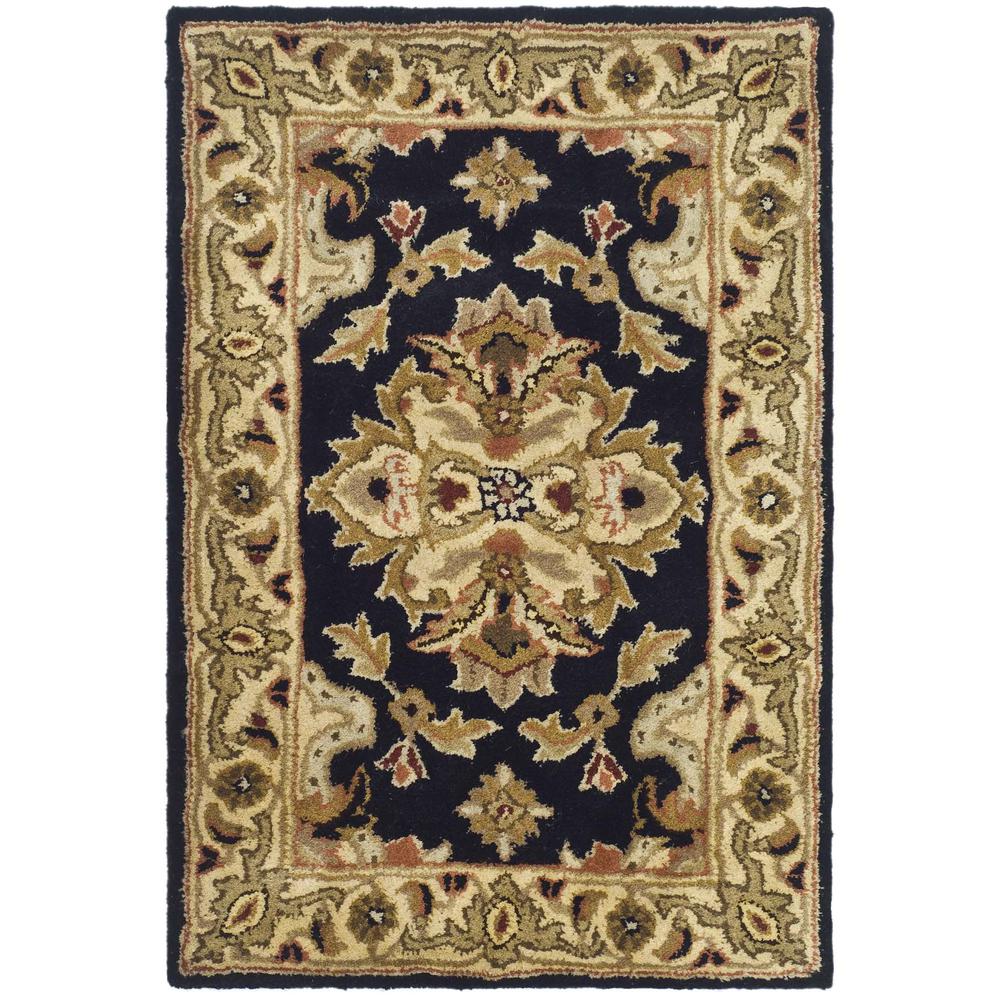 HERITAGE, BLACK / IVORY, 2' X 3', Area Rug, HG817A-2
