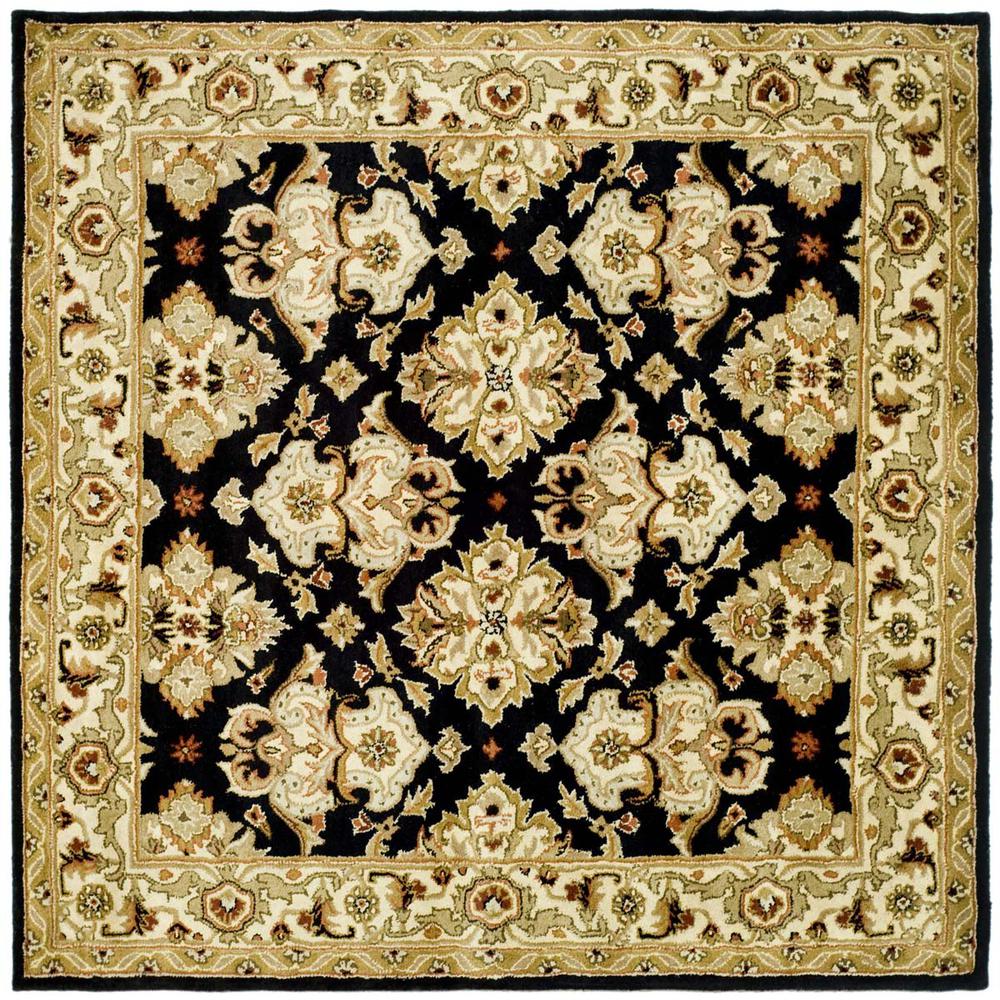 HERITAGE, BLACK / IVORY, 6' X 6' Square, Area Rug, HG817A-6SQ