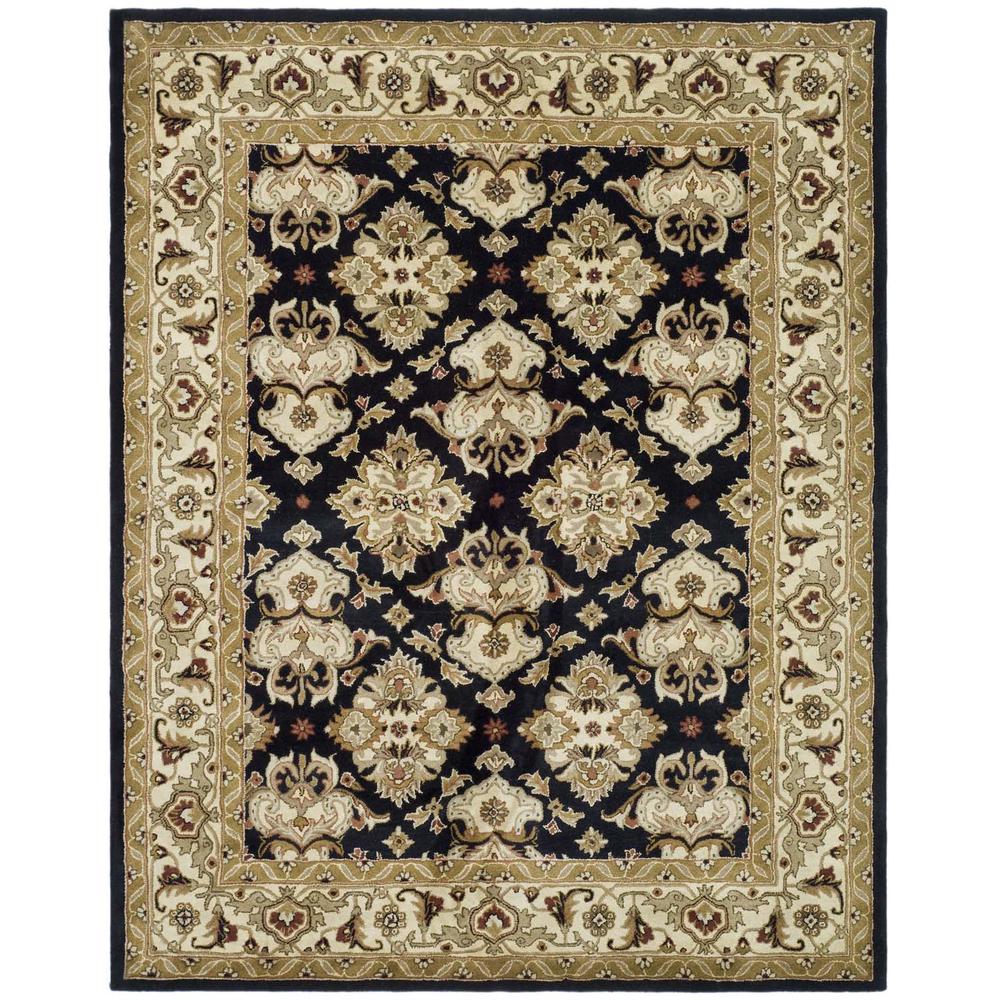 HERITAGE, BLACK / IVORY, 7'-6" X 9'-6", Area Rug, HG817A-8