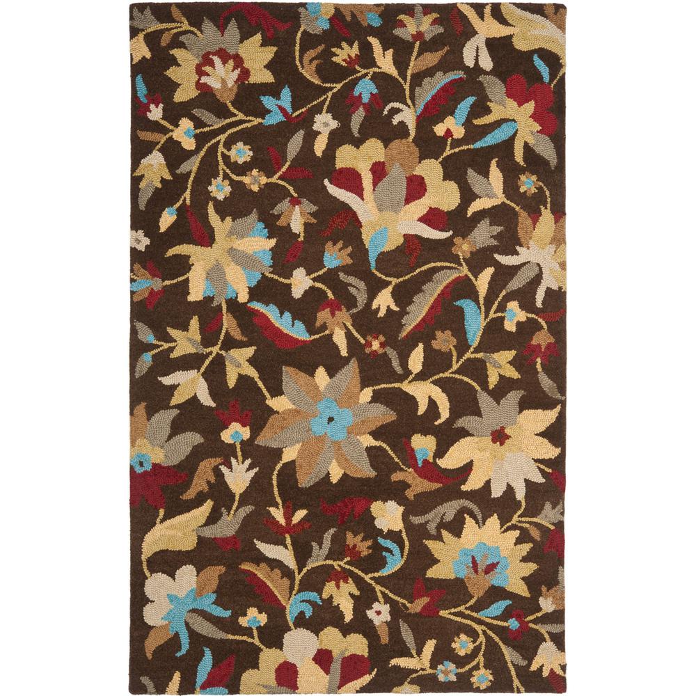 JARDIN, BROWN / MULTI, 5' X 8', Area Rug, JAR457B-5