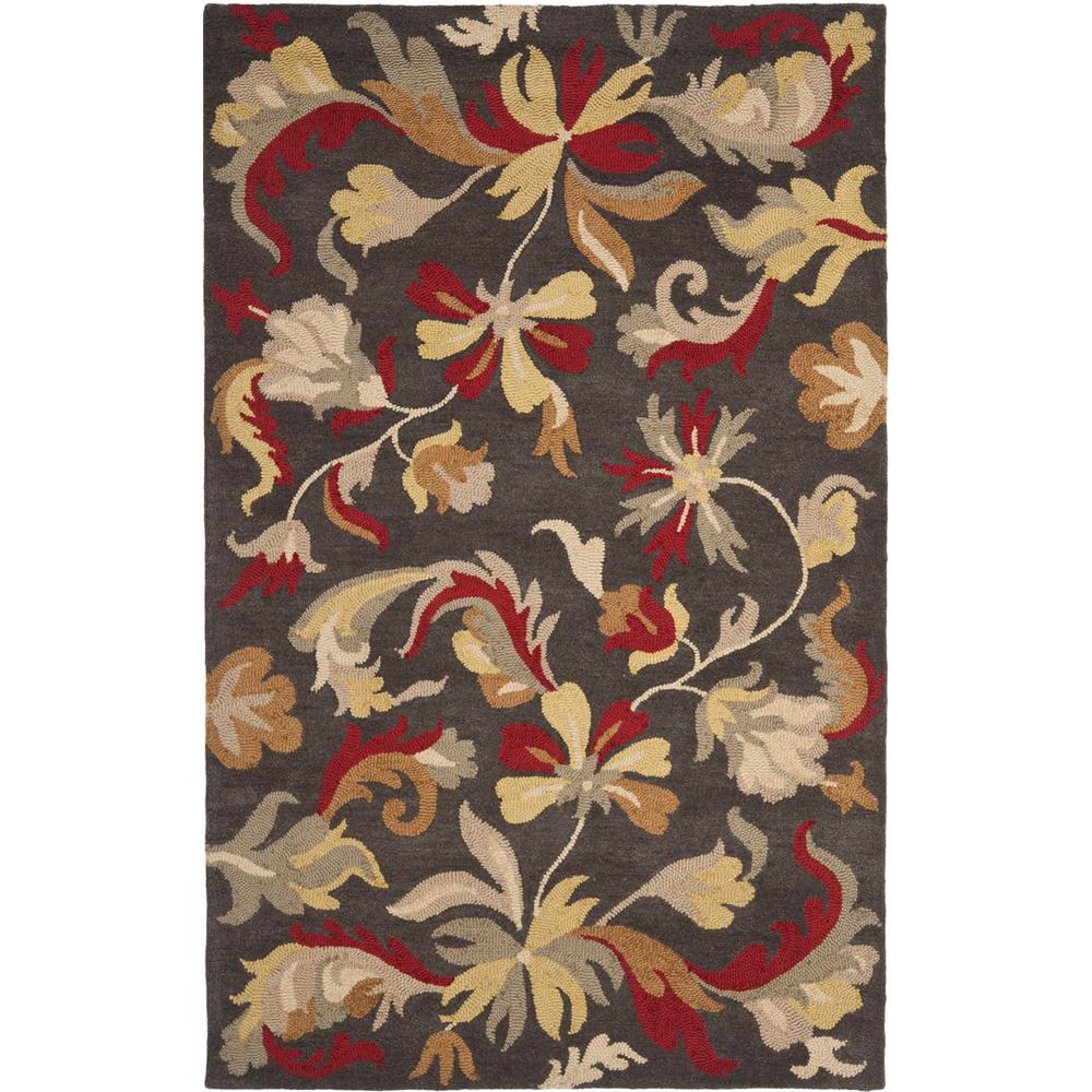 JARDIN, DARK GREY / MULTI, 5' X 8', Area Rug
