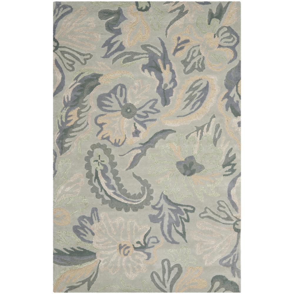 JARDIN, GREY / DARK GREY, 5' X 8', Area Rug