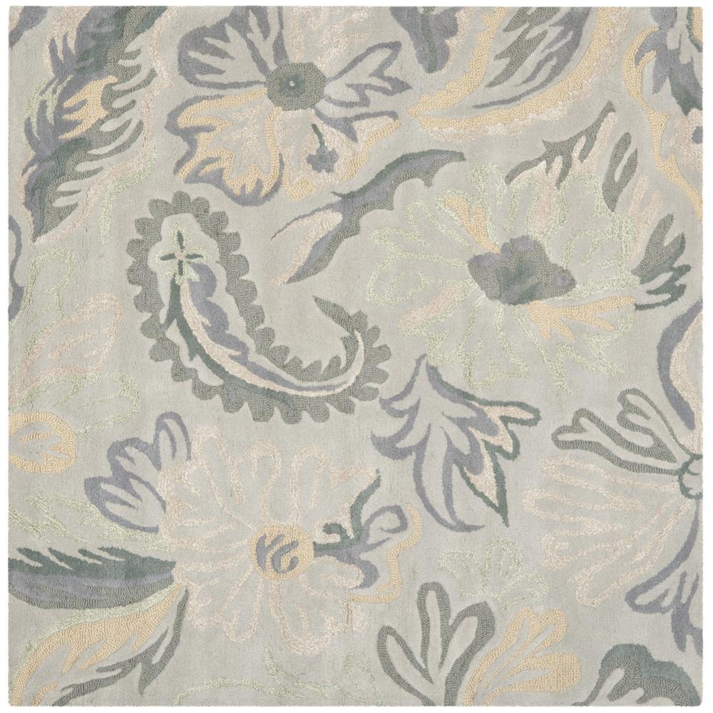 JARDIN, GREY / DARK GREY, 6' X 6' Square, Area Rug