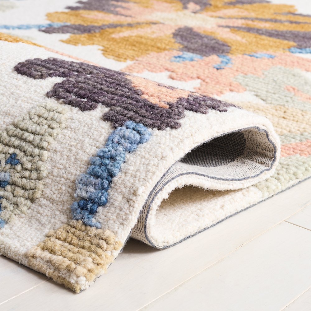 Safavieh Jardin Transitional Floral Hand-Tufted Wool Rug - Ivory / Blue - 9'-0"