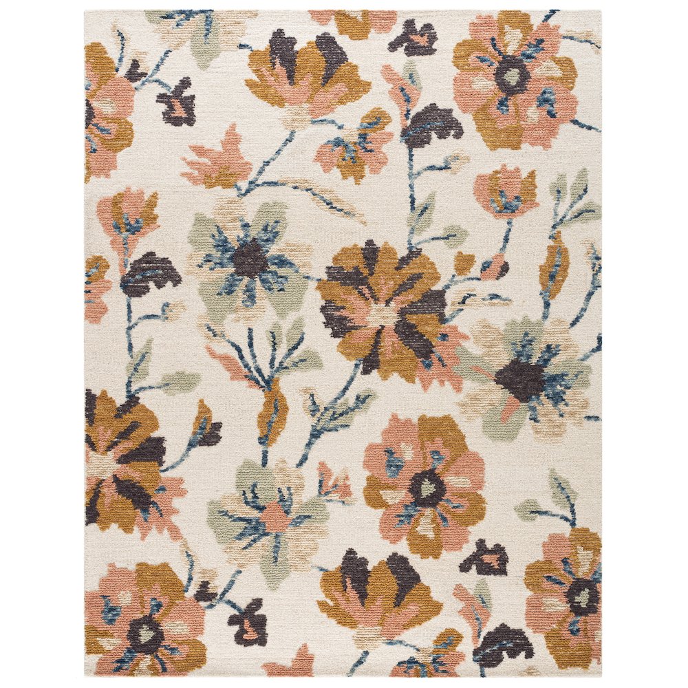 Safavieh Jardin Transitional Floral Hand-Tufted Wool Rug - Ivory / Blue - 9'-0"