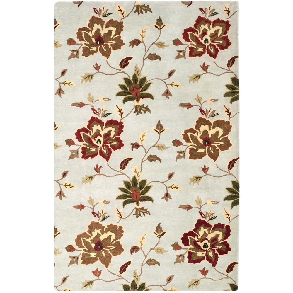JARDIN, LIGHT BLUE / MULTI, 5' X 8', Area Rug