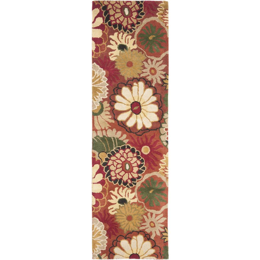 JARDIN, ORANGE / MULTI, 2'-3" X 8', Area Rug