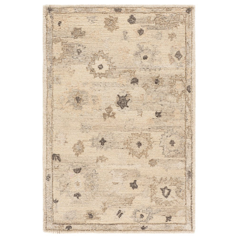 Kenya Distressed Medallion Hand-Tufted Wool Rug - Natural / Ivory