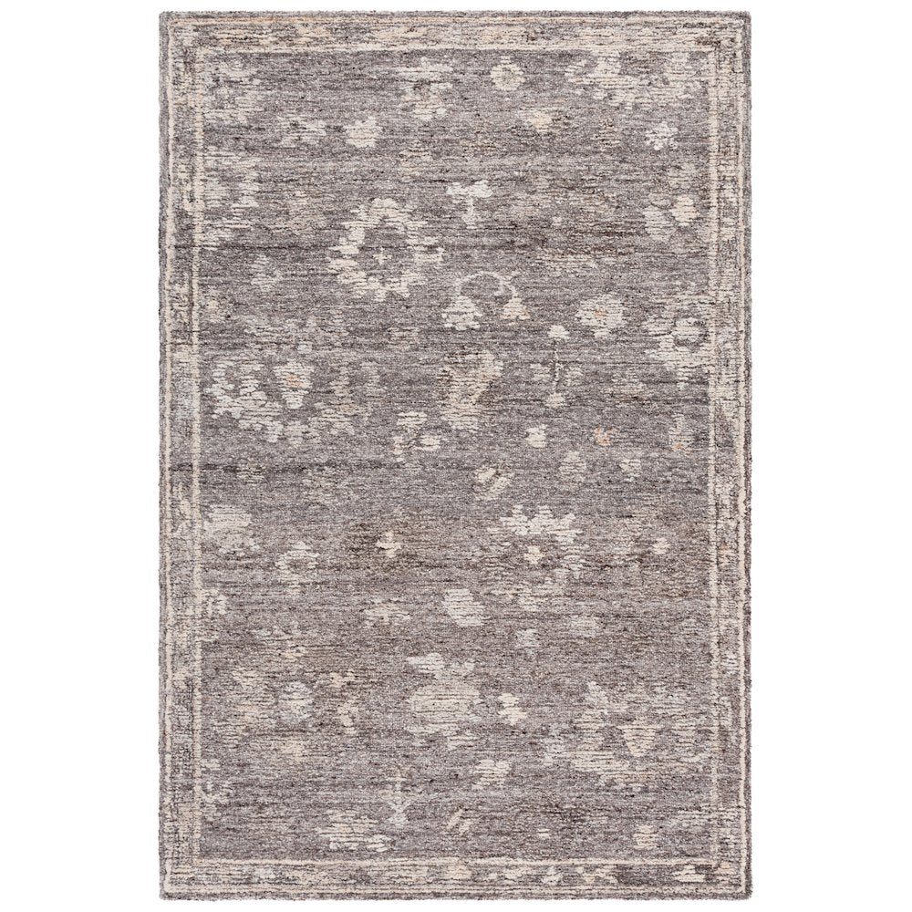 Kenya Distressed Medallion Hand-Tufted Wool Rug - Grey / Ivory - 5'-0"