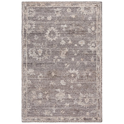 Kenya Distressed Medallion Hand-Tufted Wool Rug - Grey / Ivory - 5'-0"