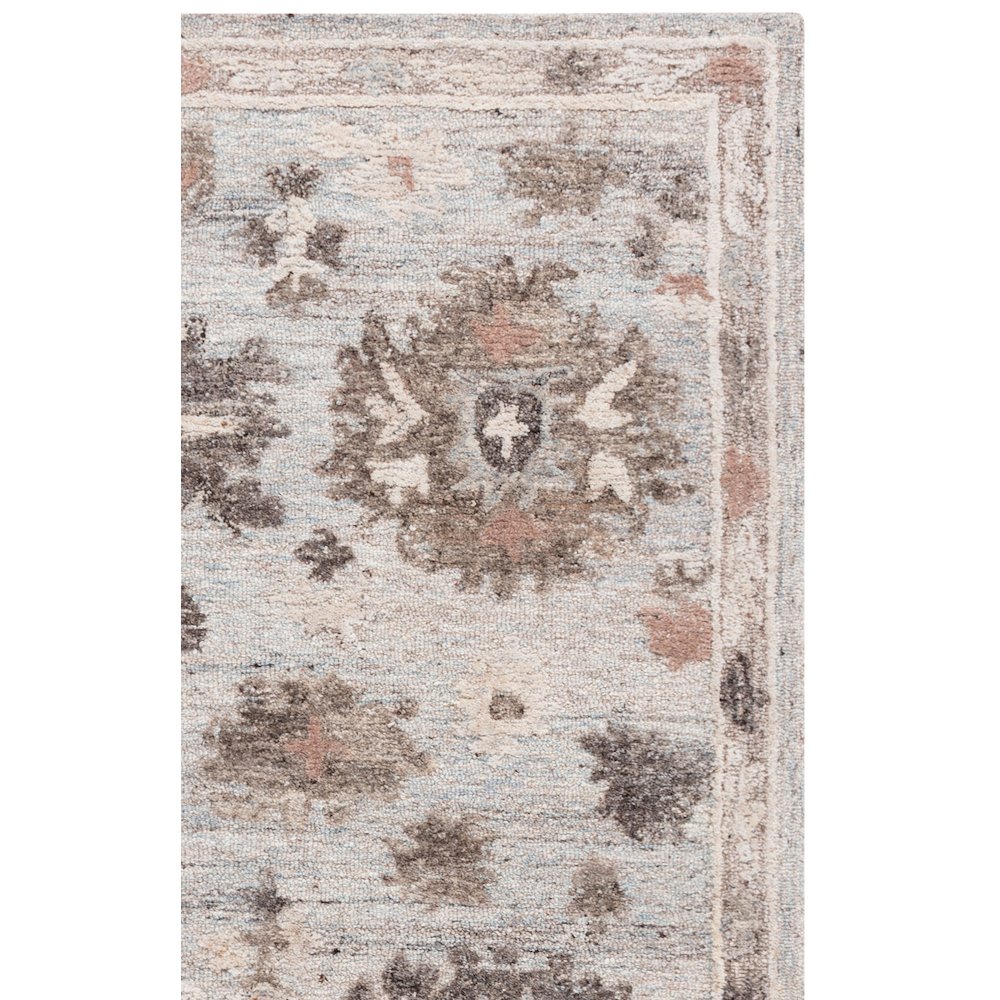 Kenya Distressed Medallion Hand-Tufted Wool Rug - Light Blue / Ivory