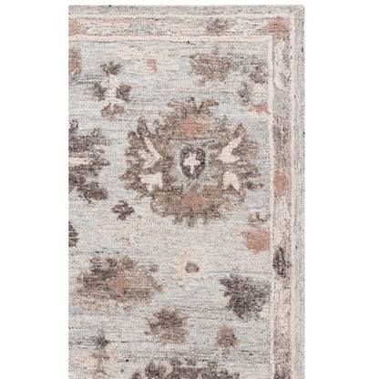Kenya Distressed Medallion Hand-Tufted Wool Rug - Light Blue / Ivory
