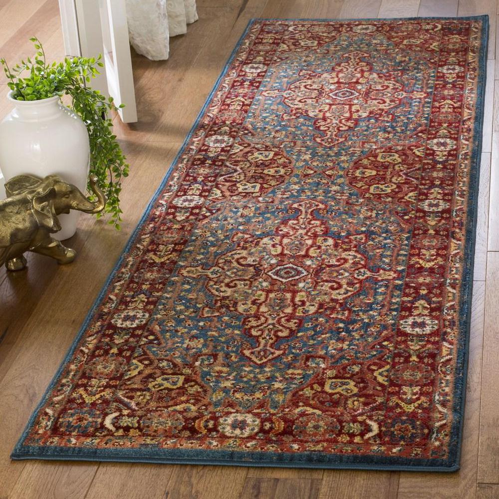 KASHAN, BLUE / RED, 2'-6" X 8', Area Rug, KSN305A-28