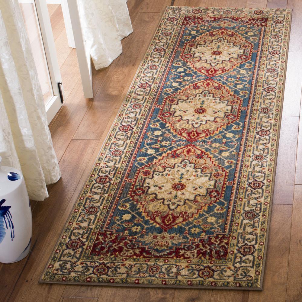 KASHAN, IVORY / BLUE, 2'-6" X 8', Area Rug, KSN306A-28