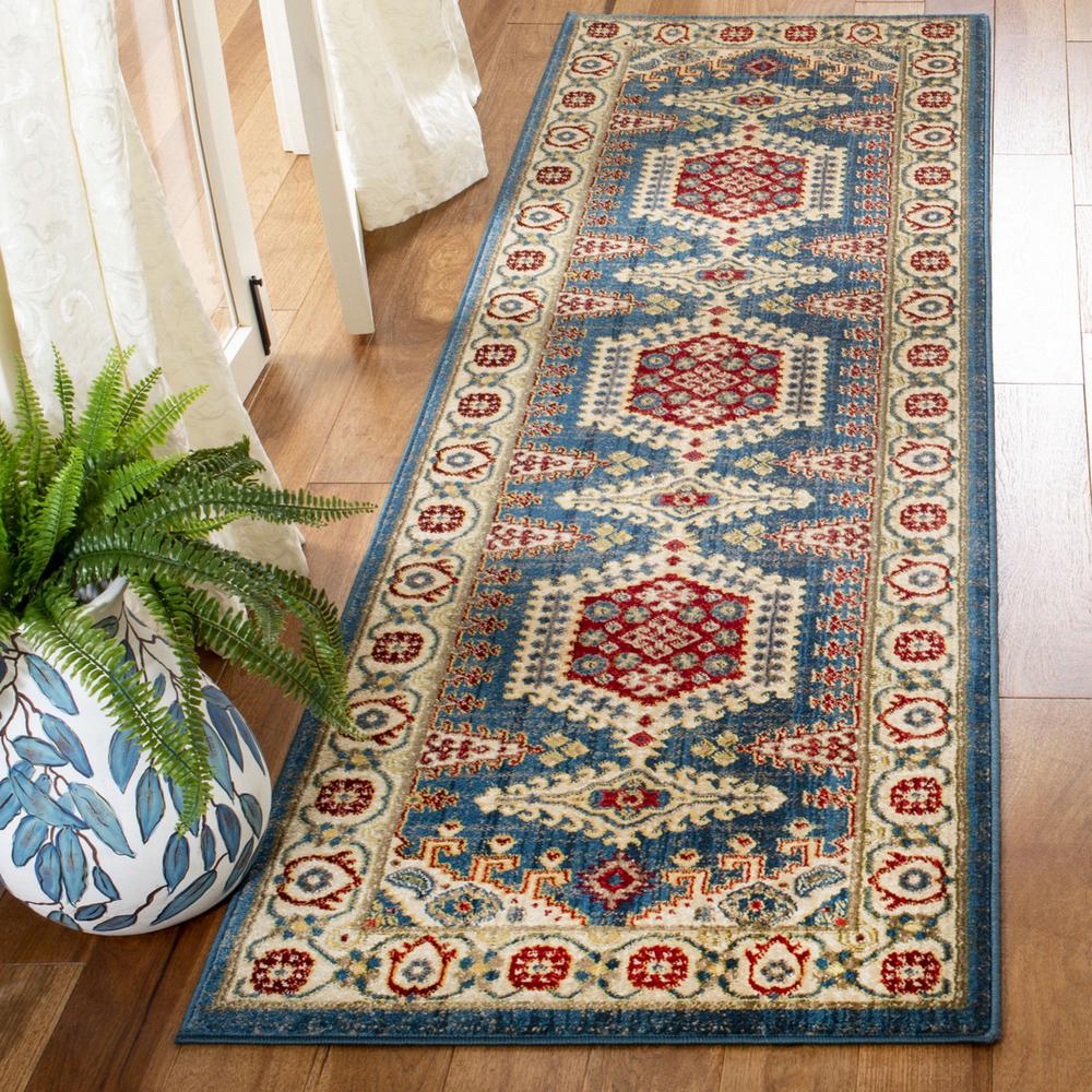 KASHAN, NAVY BLUE / IVORY, 2'-6" X 8', Area Rug