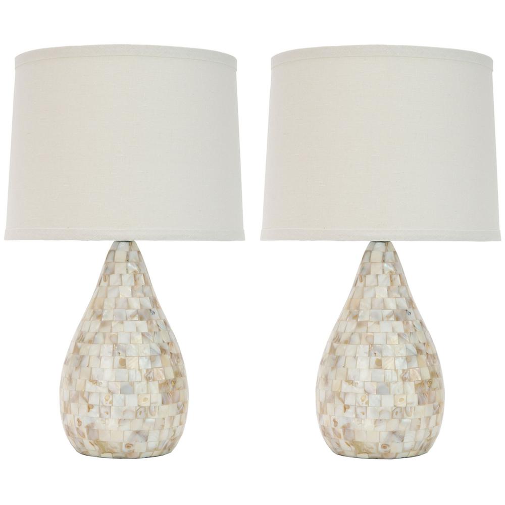 LAURALIE 20.5-INCH H IVORY CAPIZ SHELL LAMP