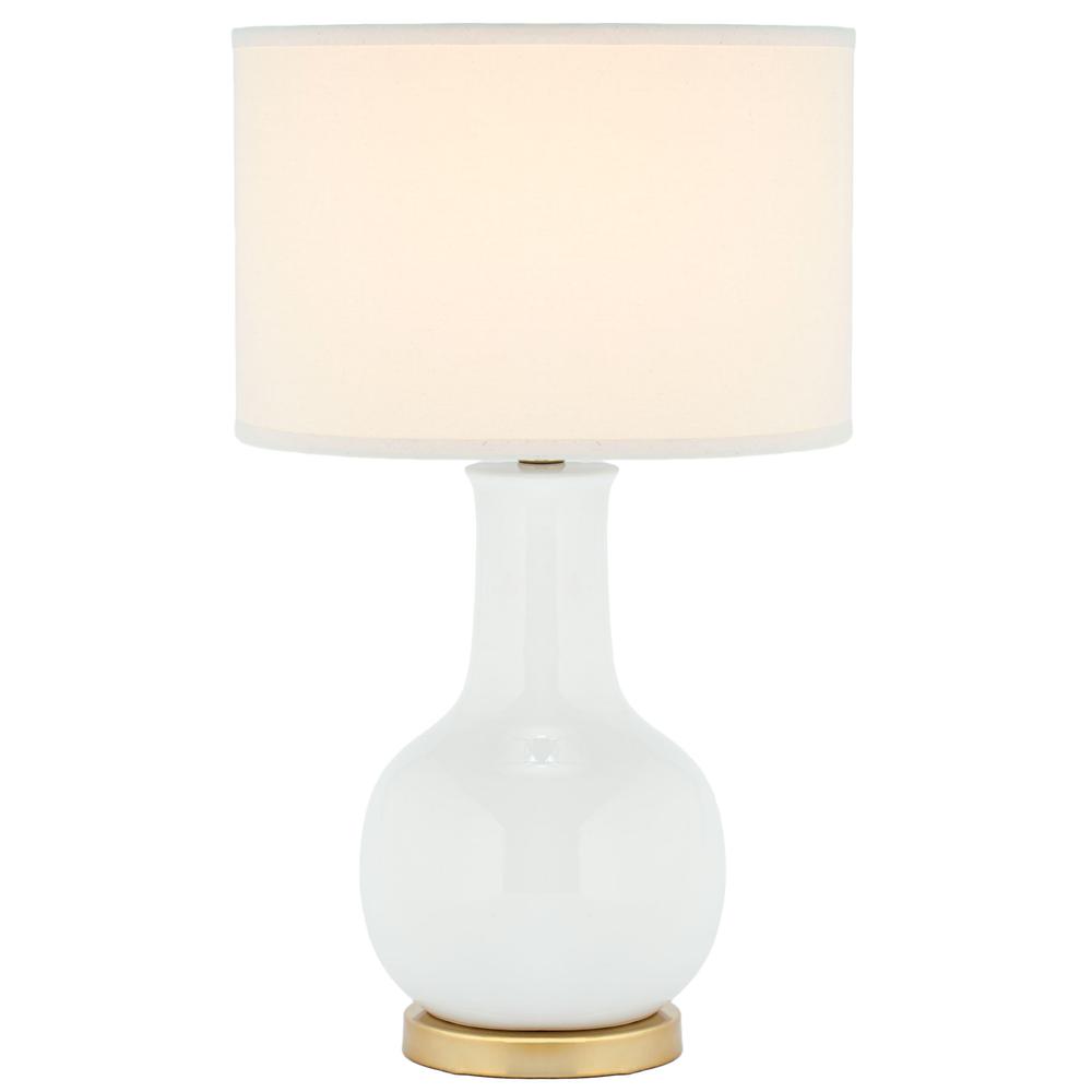 WHITE 27.5-INCH H CERAMIC PARIS LAMP