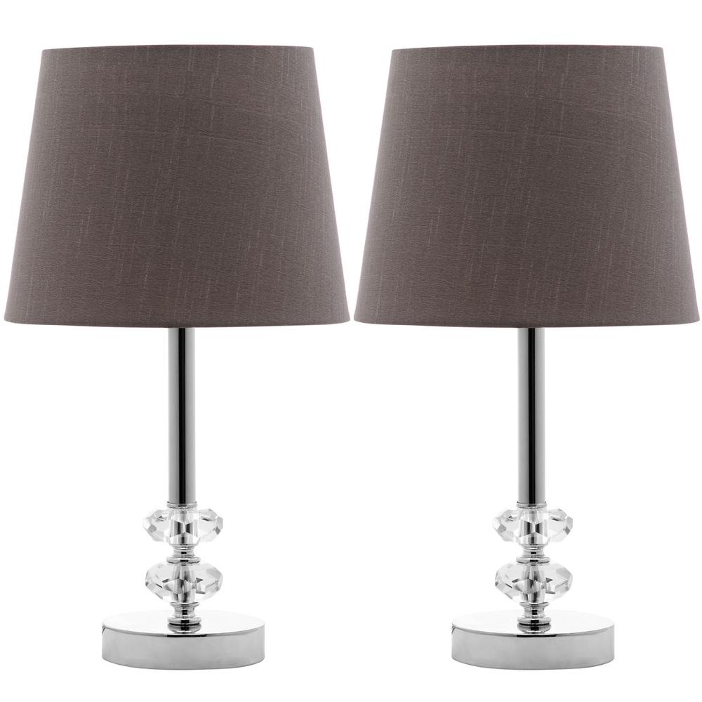 ASHFORD 16-INCH H CRYSTAL DARK GREY LAMP, LIT4131B-SET2