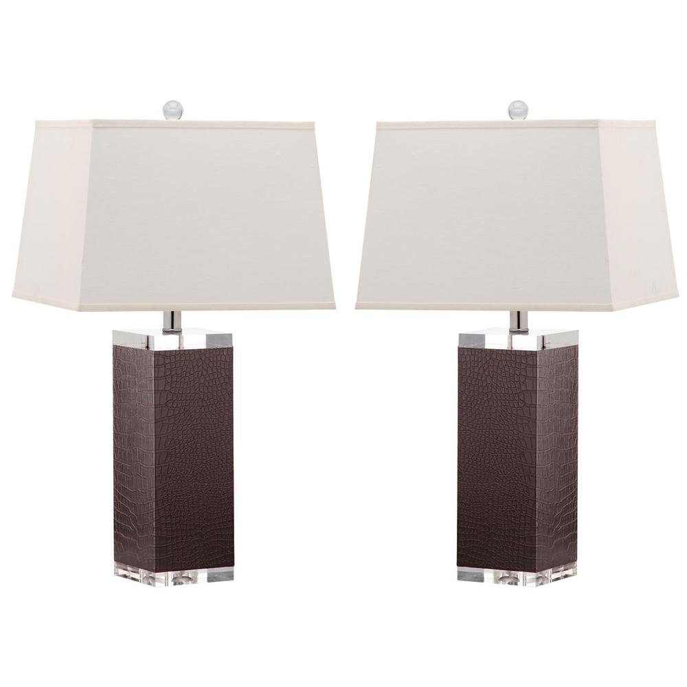 DECO 27-INCH H LEATHER TABLE LAMP, LIT4143D-SET2