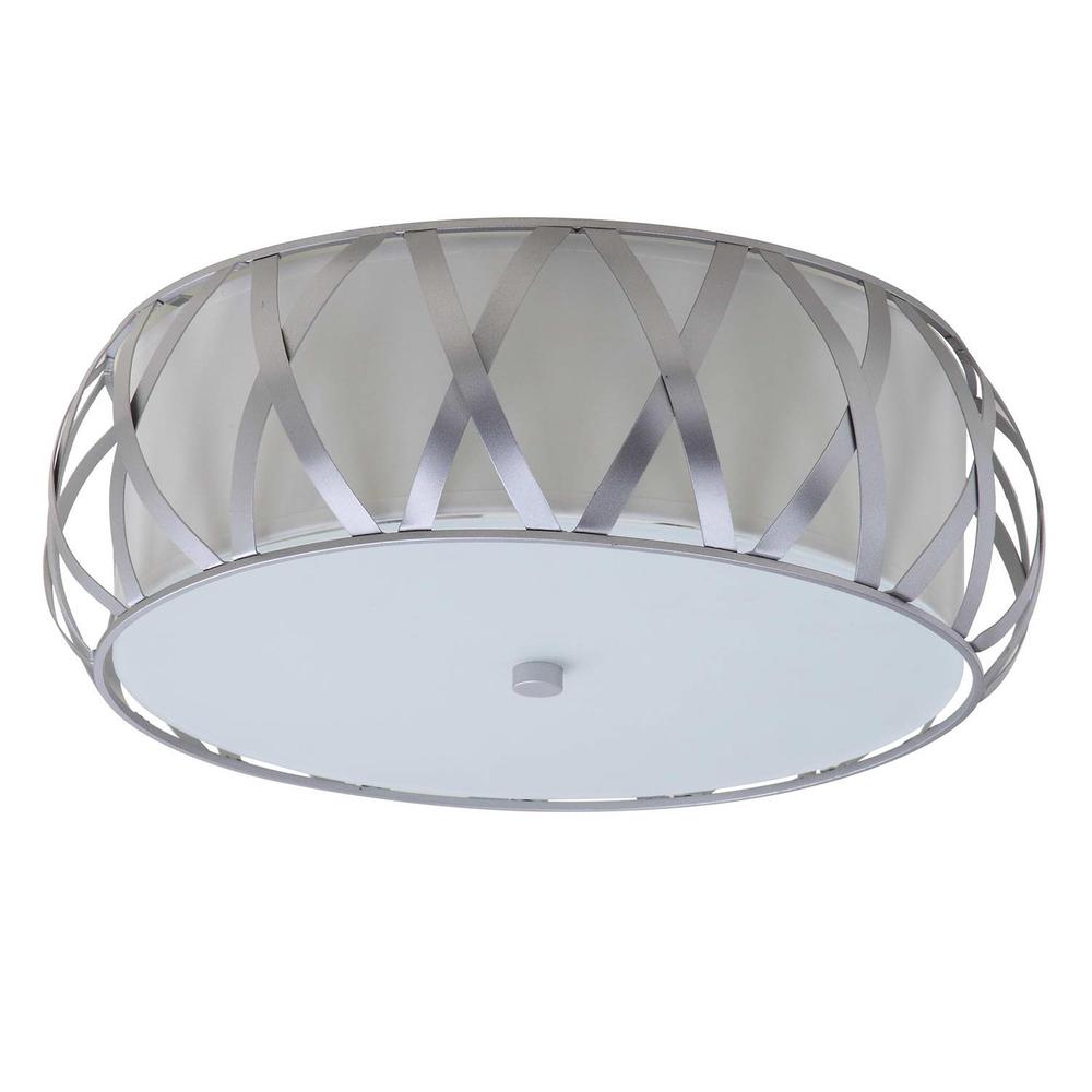 Charing 2 Light Chrome 15.4-Inch Dia Cross Flush Mount, Chrome