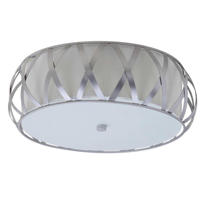 Charing 2 Light Chrome 15.4-Inch Dia Cross Flush Mount, Chrome