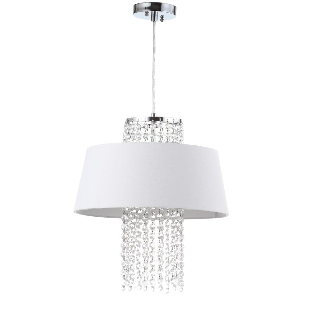 Cadenza 3 Light Chrome Beaded 16-Inch Dia Pendant, Chrome