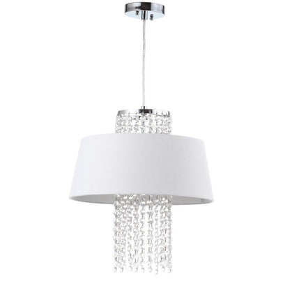 Cadenza 3 Light Chrome Beaded 16-Inch Dia Pendant, Chrome