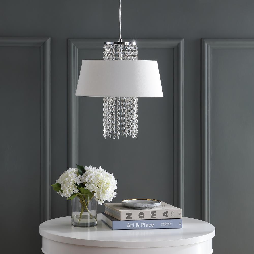 Cadenza 3 Light Chrome Beaded 16-Inch Dia Pendant, Chrome