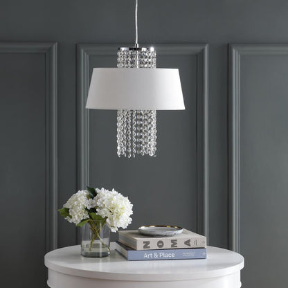 Cadenza 3 Light Chrome Beaded 16-Inch Dia Pendant, Chrome
