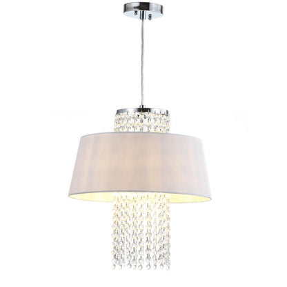 Cadenza 3 Light Chrome Beaded 16-Inch Dia Pendant, Chrome