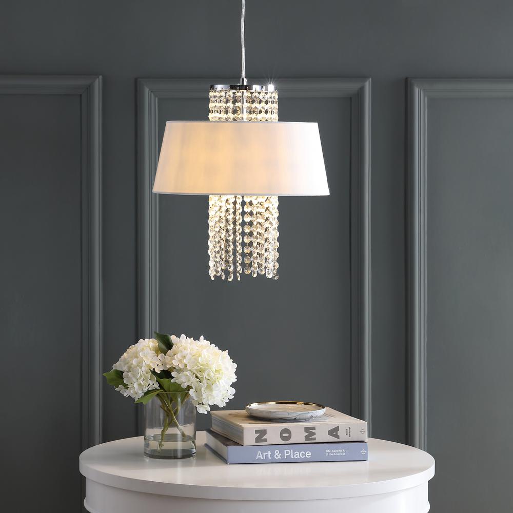 Cadenza 3 Light Chrome Beaded 16-Inch Dia Pendant, Chrome