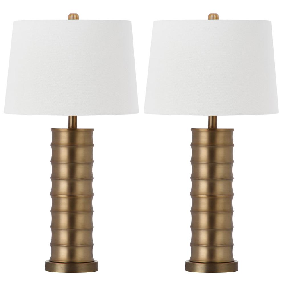 LINUS 28.5-INCH H BRASS COLUMN TABLE LAMP