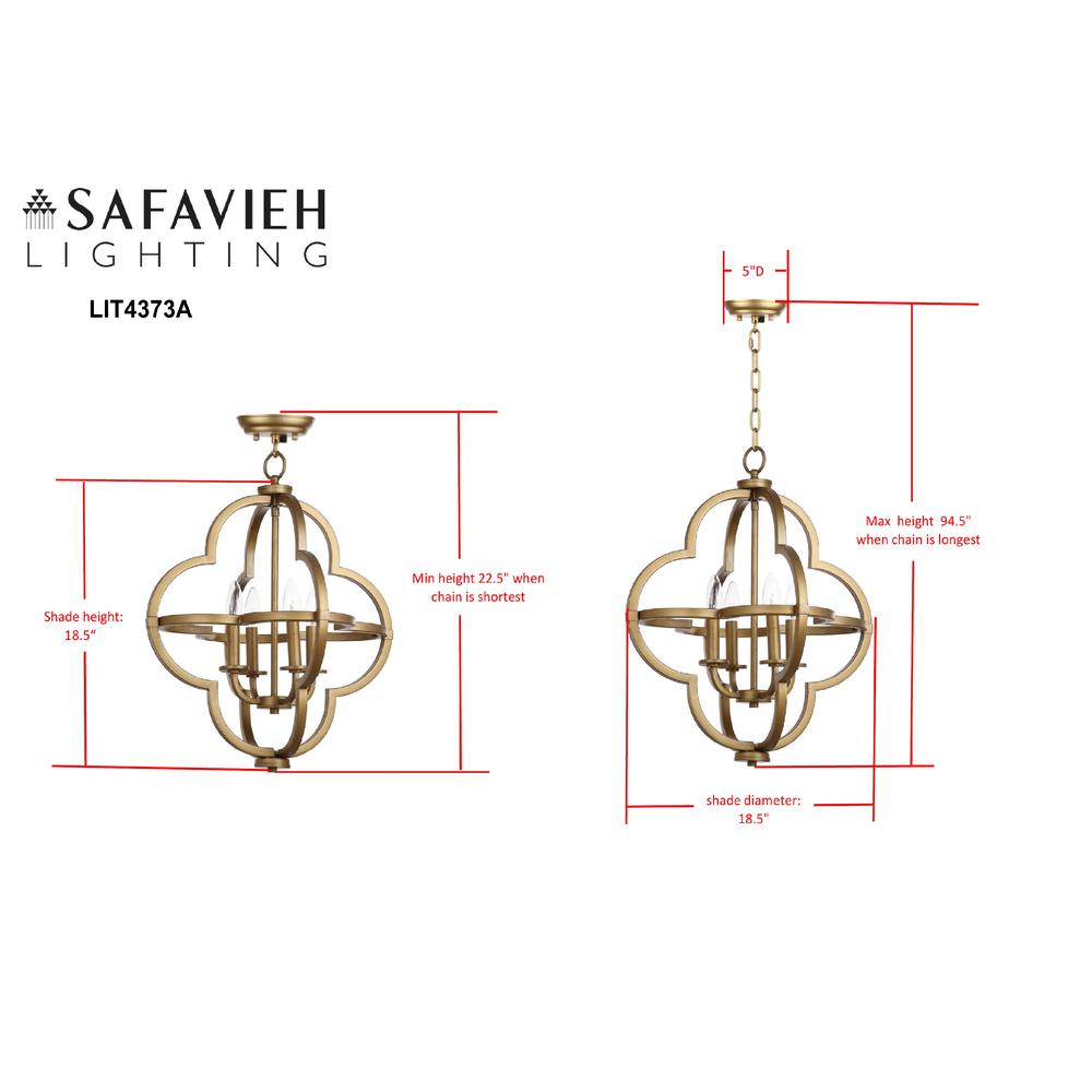 Millard 18.5-Inch Dia Adjustable Dark Grey Pendant, Gold