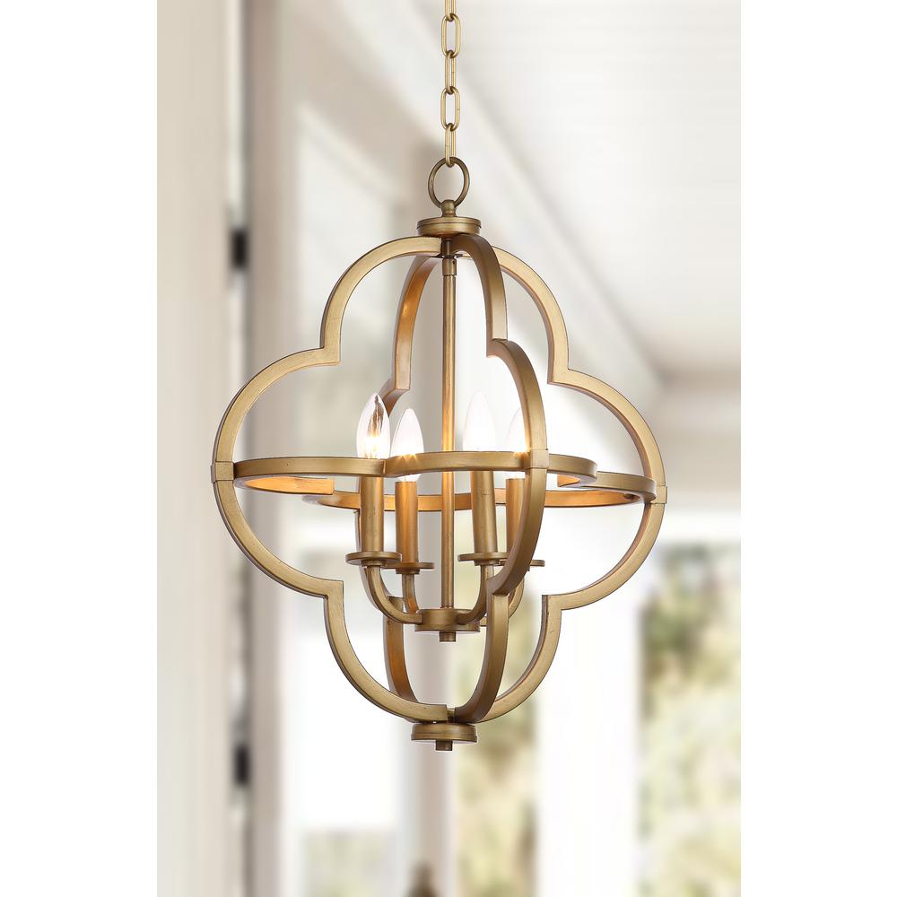 Millard 18.5-Inch Dia Adjustable Dark Grey Pendant, Gold