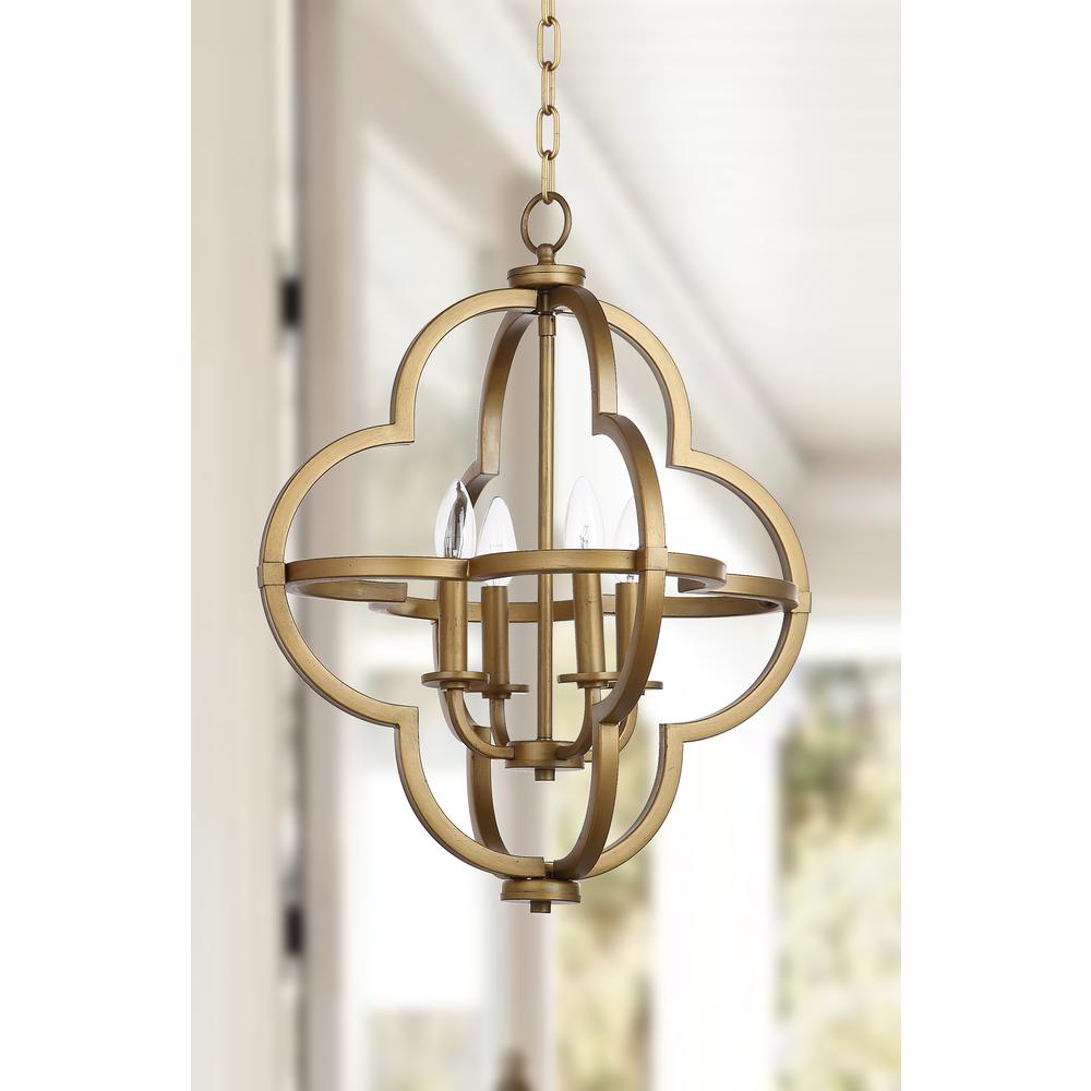 Millard 18.5-Inch Dia Adjustable Dark Grey Pendant, Gold