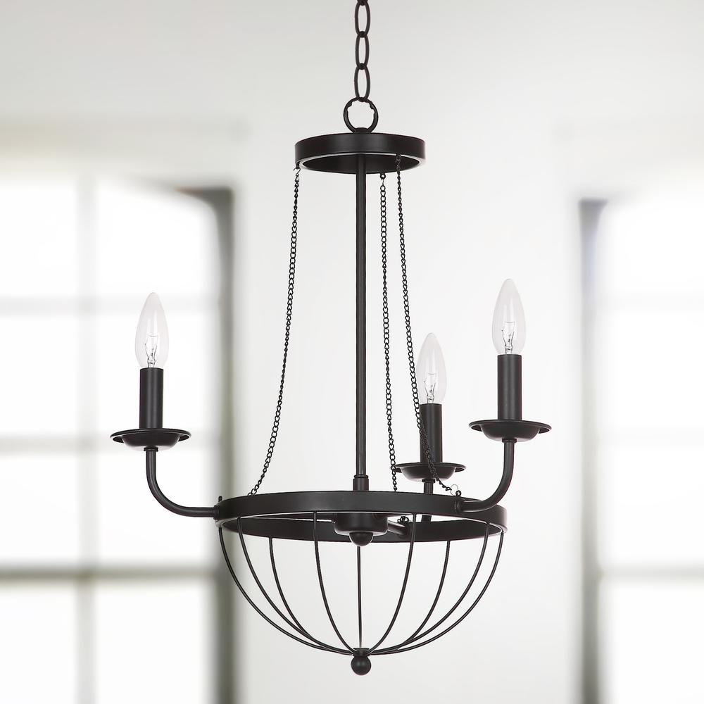 Jacques 18-Inch Dia Adjustable Chandelier, Black