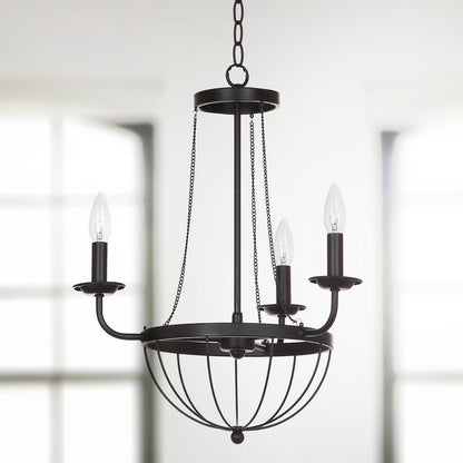 Jacques 18-Inch Dia Adjustable Chandelier, Black