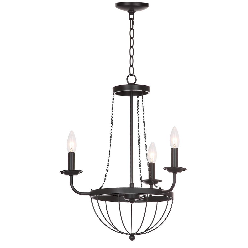 Jacques 18-Inch Dia Adjustable Chandelier, Black