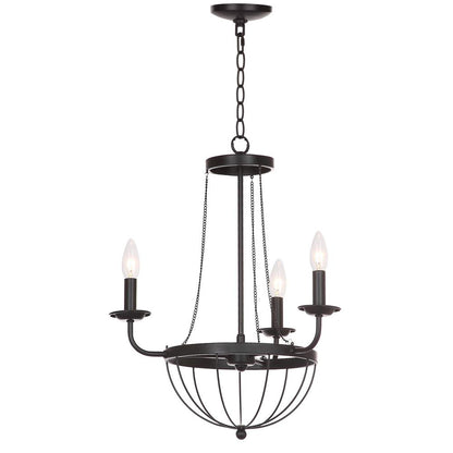 Jacques 18-Inch Dia Adjustable Chandelier, Black