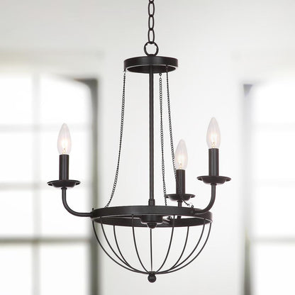 Jacques 18-Inch Dia Adjustable Chandelier, Black