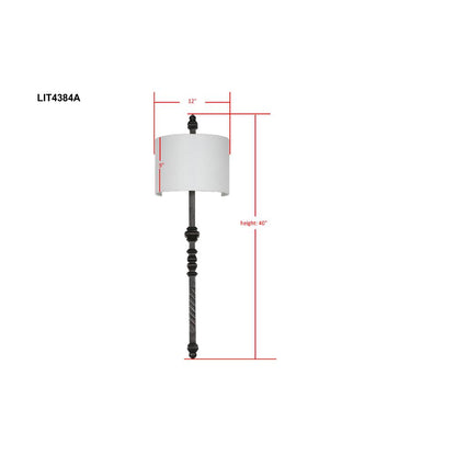 Covington 40-Inch H Wall Sconce, Silver Black