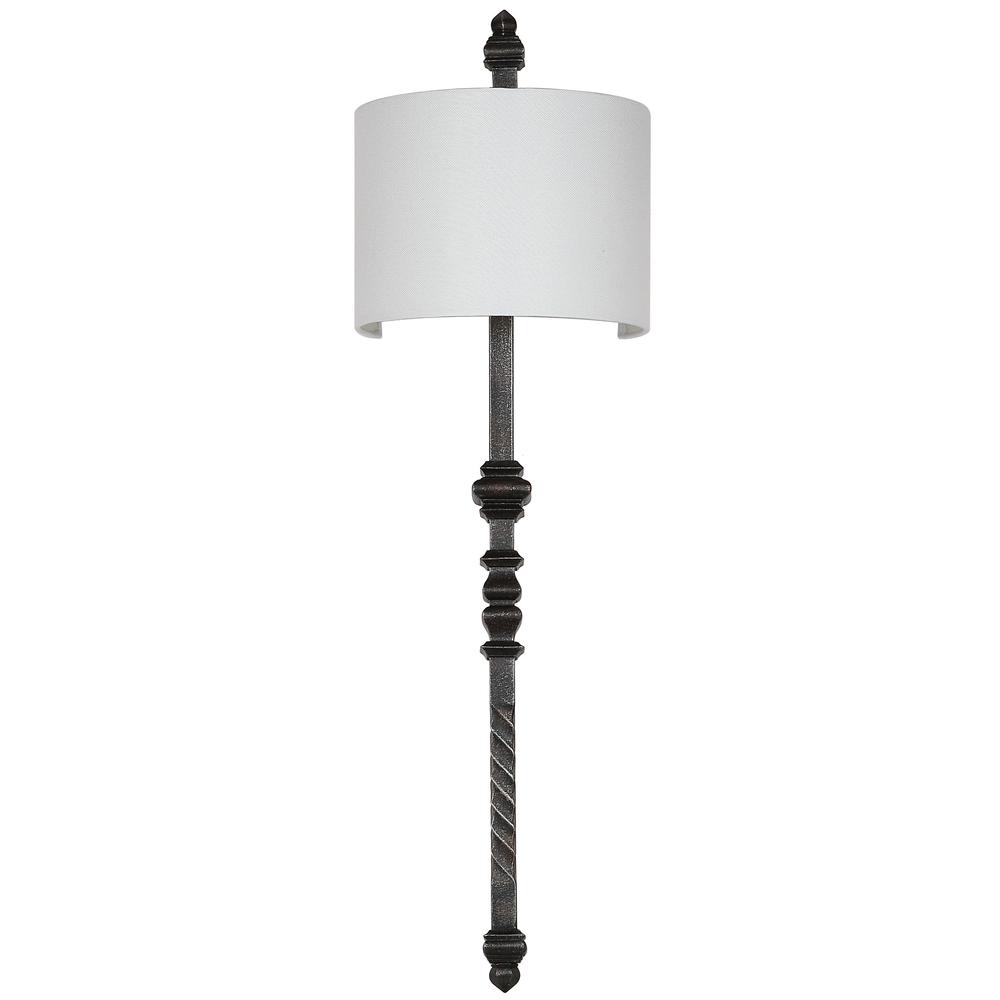 Covington 40-Inch H Wall Sconce, Silver Black