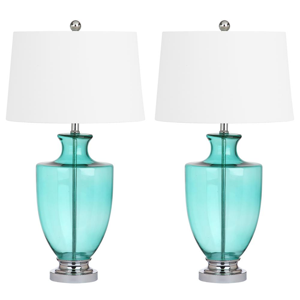 Desiree 30-Inch H Glass Table Lamp, Green