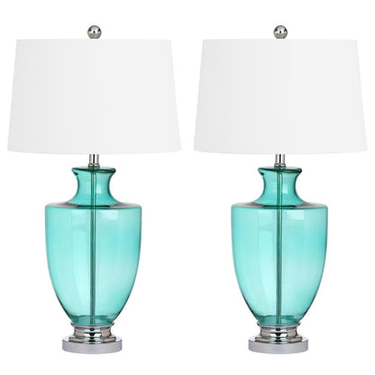 Desiree 30-Inch H Glass Table Lamp, Green