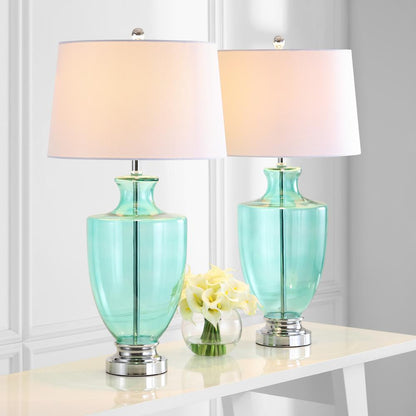Desiree 30-Inch H Glass Table Lamp, Green