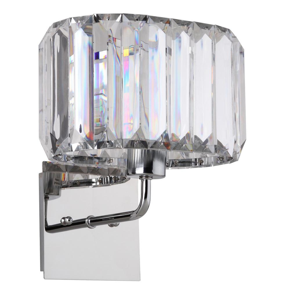 ATHENA CHROME 11.25-INCH H ACRYLIC WALL SCONCE
